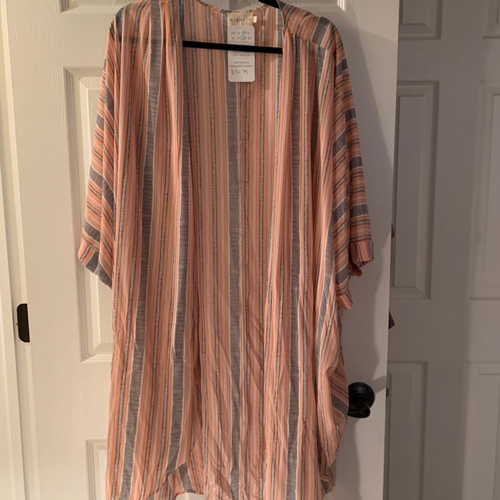 Ninexis orange striped long shawl/cardigan